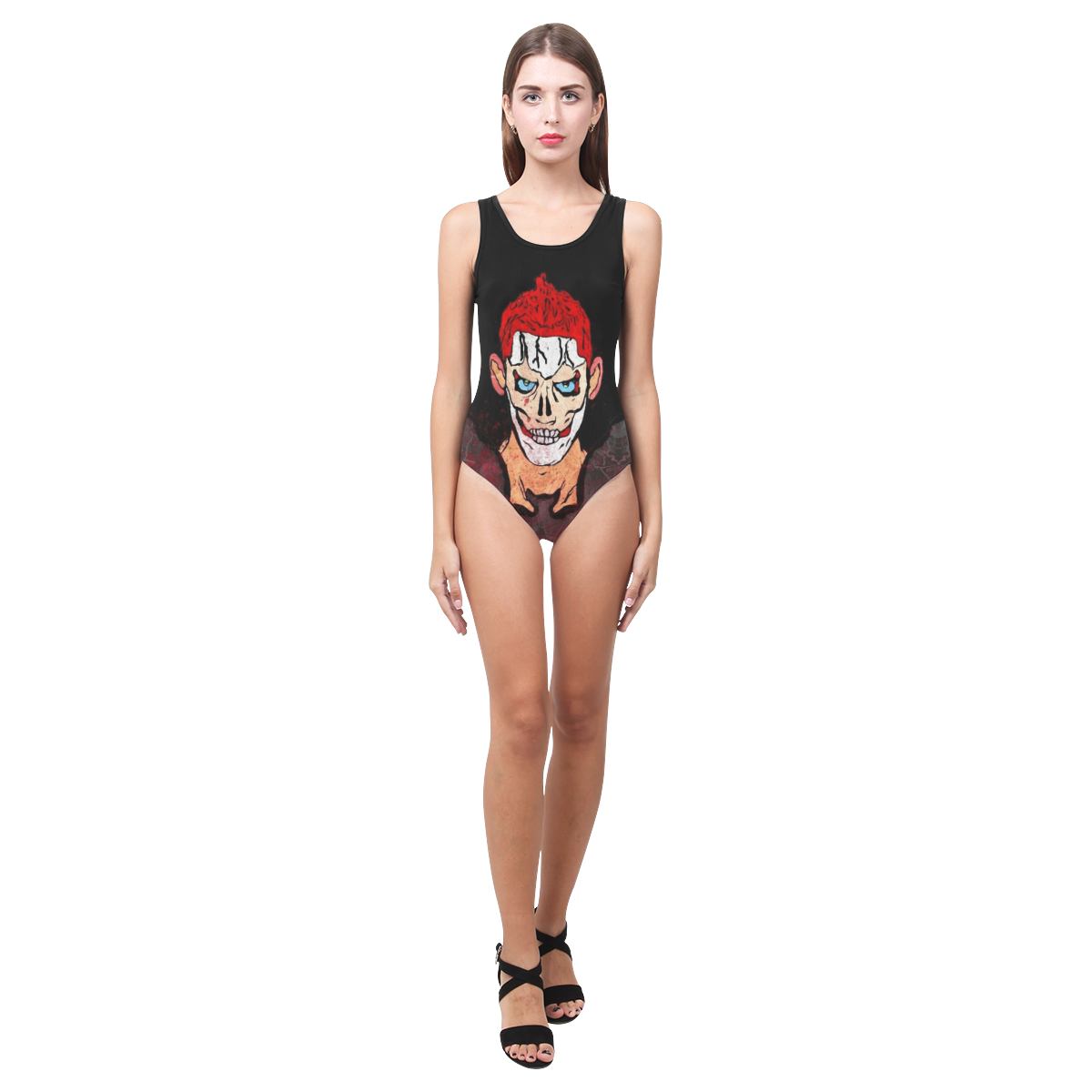 Nice Death by Popart Lover Vest One Piece Swimsuit (Model S04)