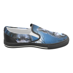 wolf Men's Slip-on Canvas Shoes (Model 019)