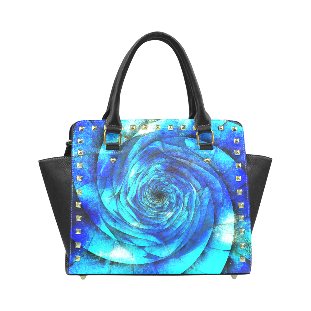 Galaxy Wormhole Spiral 3D - Jera Nour Rivet Shoulder Handbag (Model 1645)