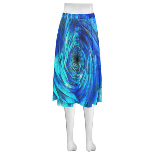 Galaxy Wormhole Spiral 3D - Jera Nour Mnemosyne Women's Crepe Skirt (Model D16)