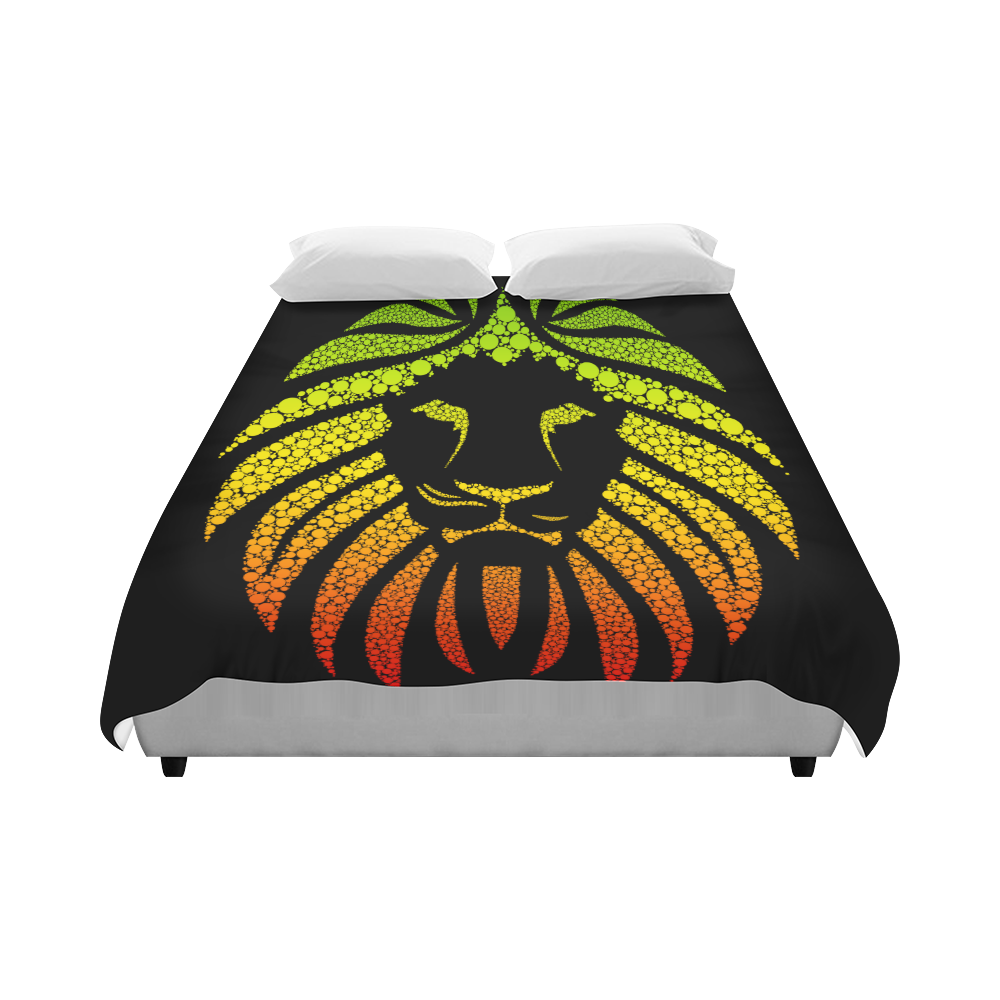 Rastafari Lion Dots green yellow red Duvet Cover 86"x70" ( All-over-print)