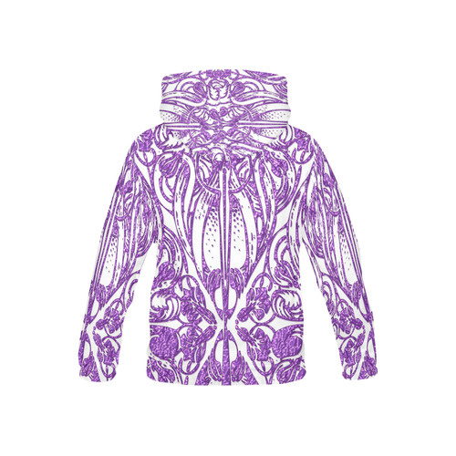 Lace Lilac All Over Print Hoodie for Kid (USA Size) (Model H13)