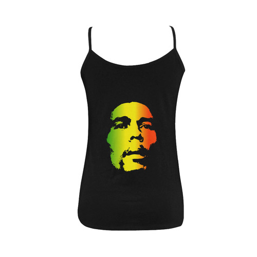 King Of Reggae Bob Marley Women's Spaghetti Top (USA Size) (Model T34)