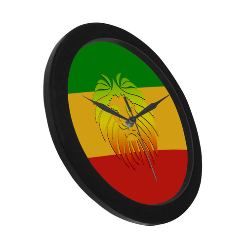 Rastafari Lion Flag green yellow red Circular Plastic Wall clock