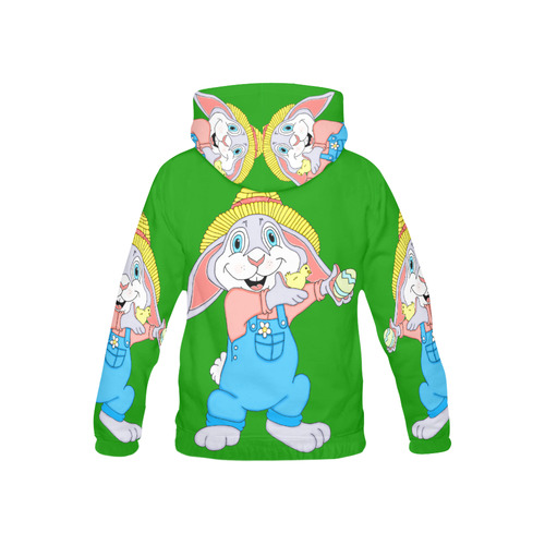 Easter Bunny Boy Green All Over Print Hoodie for Kid (USA Size) (Model H13)