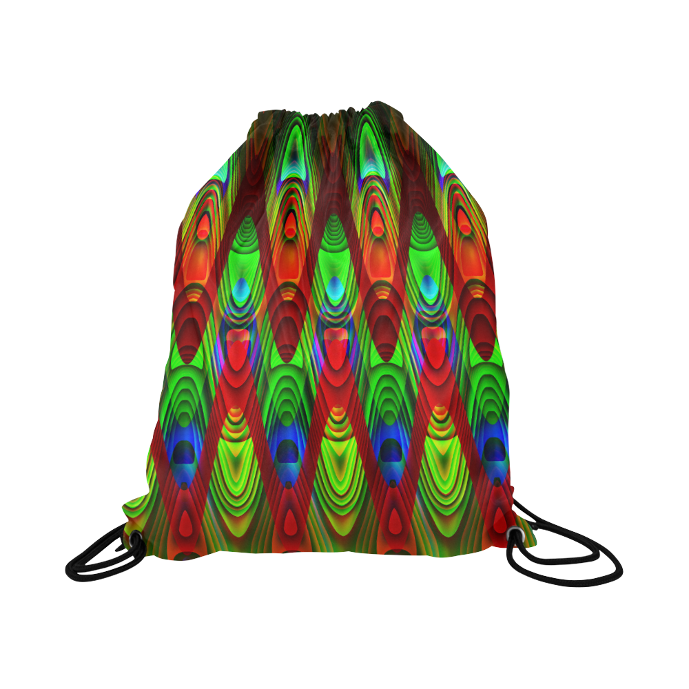 2D Wave #1B - Jera Nour Large Drawstring Bag Model 1604 (Twin Sides)  16.5"(W) * 19.3"(H)