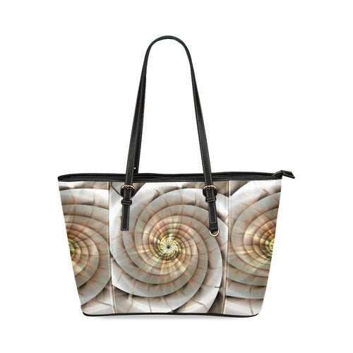 Spiral Eye 3D - Jera Nour Leather Tote Bag/Small (Model 1640)