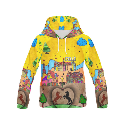 Celle Popart by Nico Bielow All Over Print Hoodie for Women (USA Size) (Model H13)