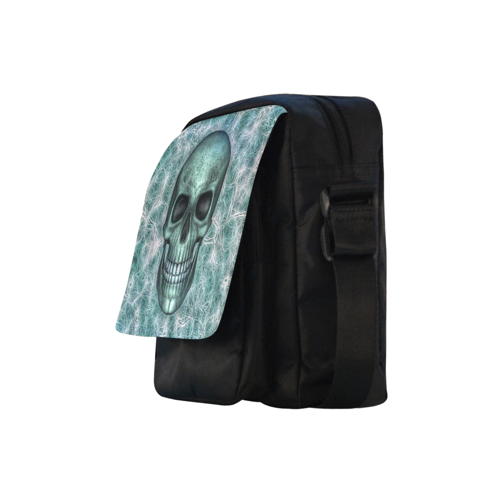 Smiling Skull on Fibers G by JamColors Crossbody Nylon Bags (Model 1633)