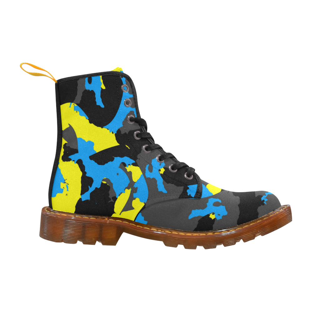 black yellow gray and blue Martin Boots For Men Model 1203H