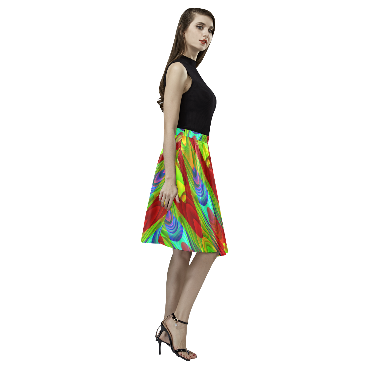 2D Wave #1A - Jera Nour Melete Pleated Midi Skirt (Model D15)