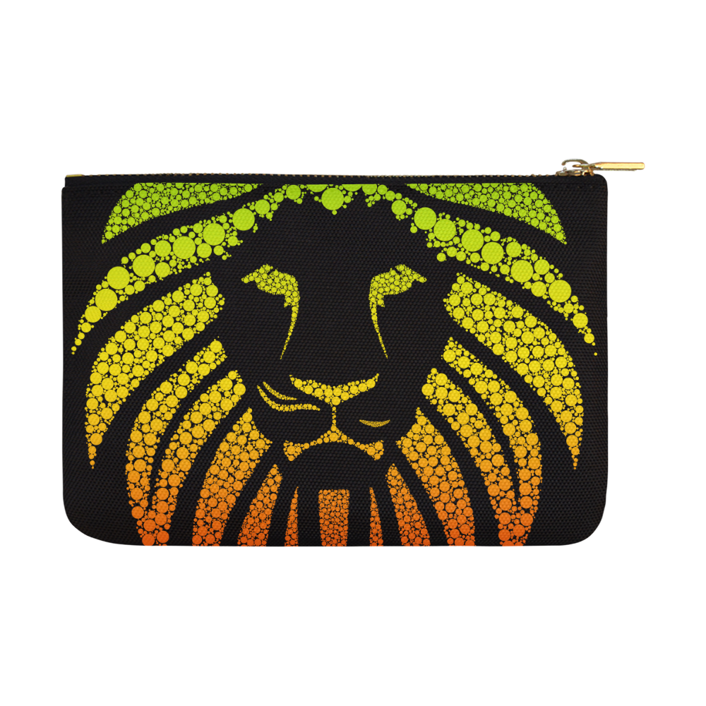 Rastafari Lion Dots green yellow red Carry-All Pouch 12.5''x8.5''