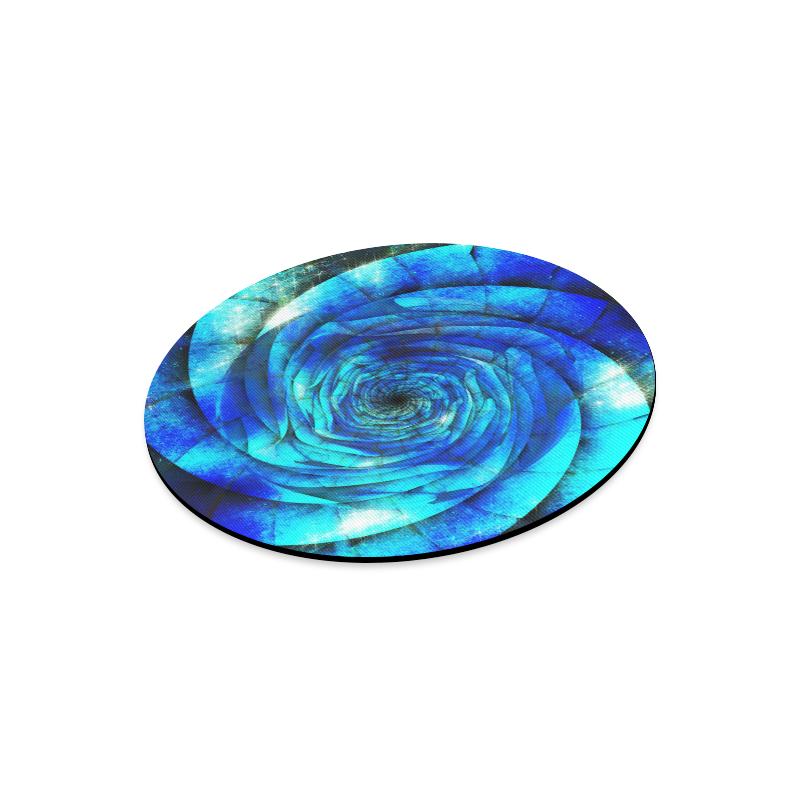 Galaxy Wormhole Spiral 3D - Jera Nour Round Mousepad