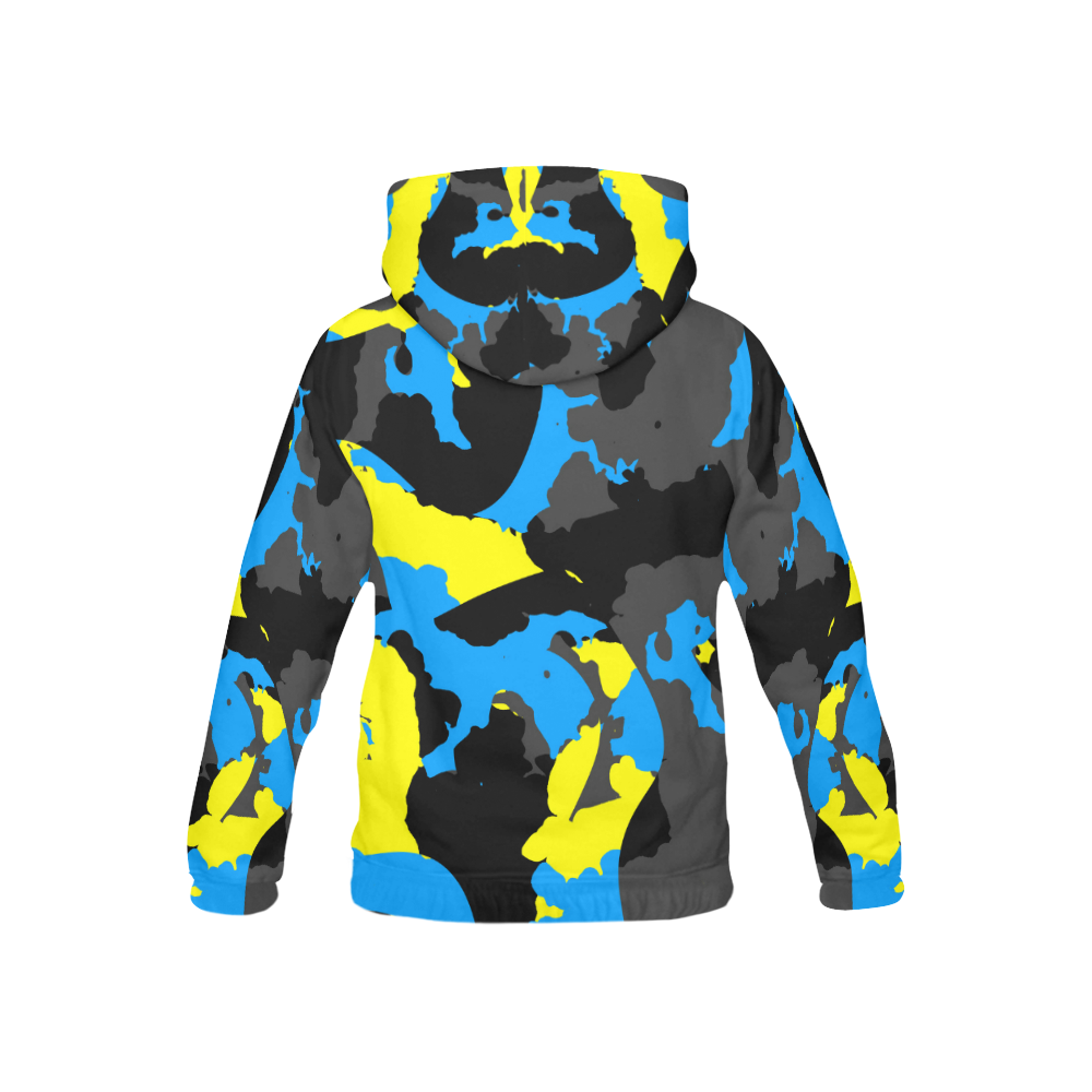 black yellow gray and blue All Over Print Hoodie for Kid (USA Size) (Model H13)