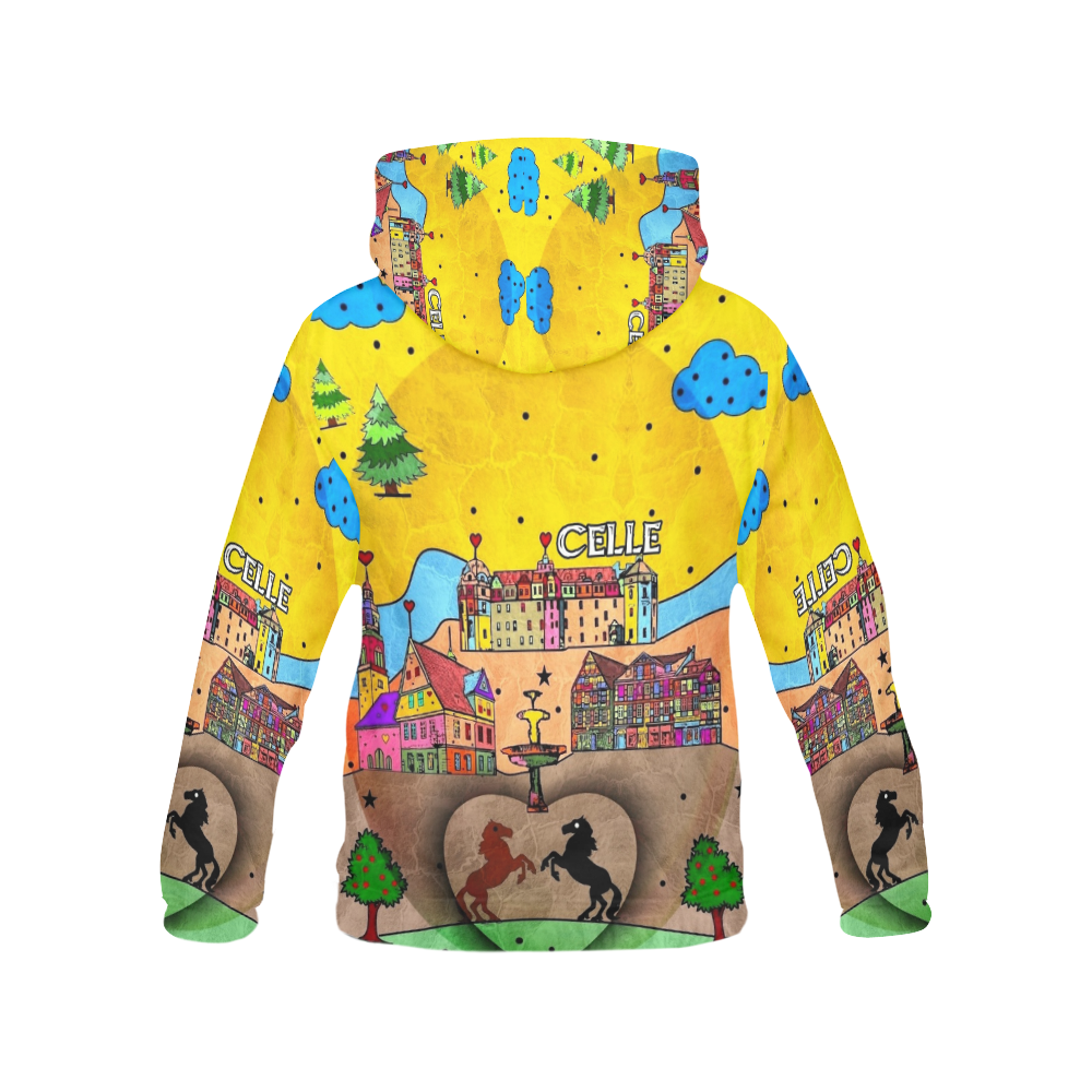 Celle Popart by Nico Bielow All Over Print Hoodie for Women (USA Size) (Model H13)
