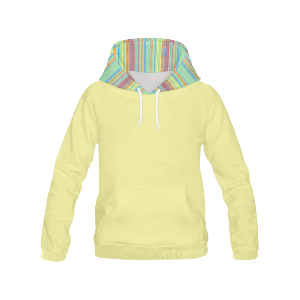 Retro Primitive Grunge Stripe All Over Print Hoodie for Women (USA Size) (Model H13)