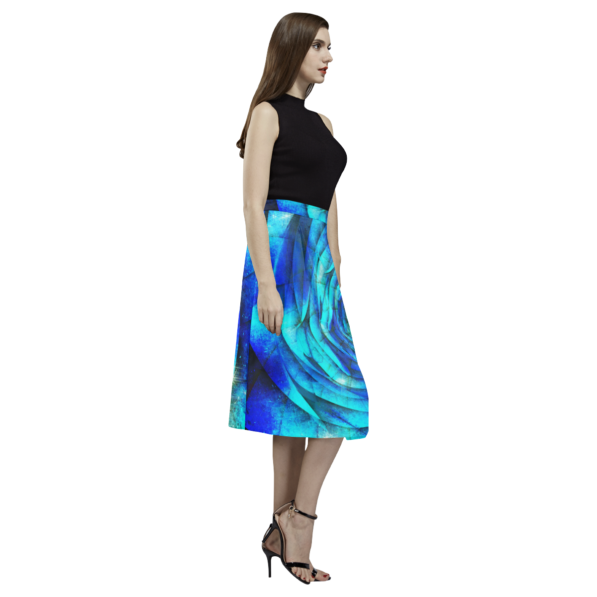 Galaxy Wormhole Spiral 3D - Jera Nour Aoede Crepe Skirt (Model D16)