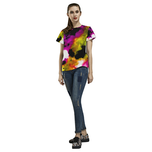 watercolor 24 All Over Print T-Shirt for Women (USA Size) (Model T40)