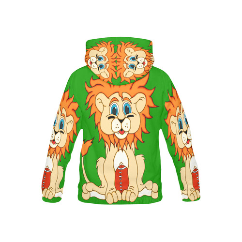 Football Lion Green All Over Print Hoodie for Kid (USA Size) (Model H13)