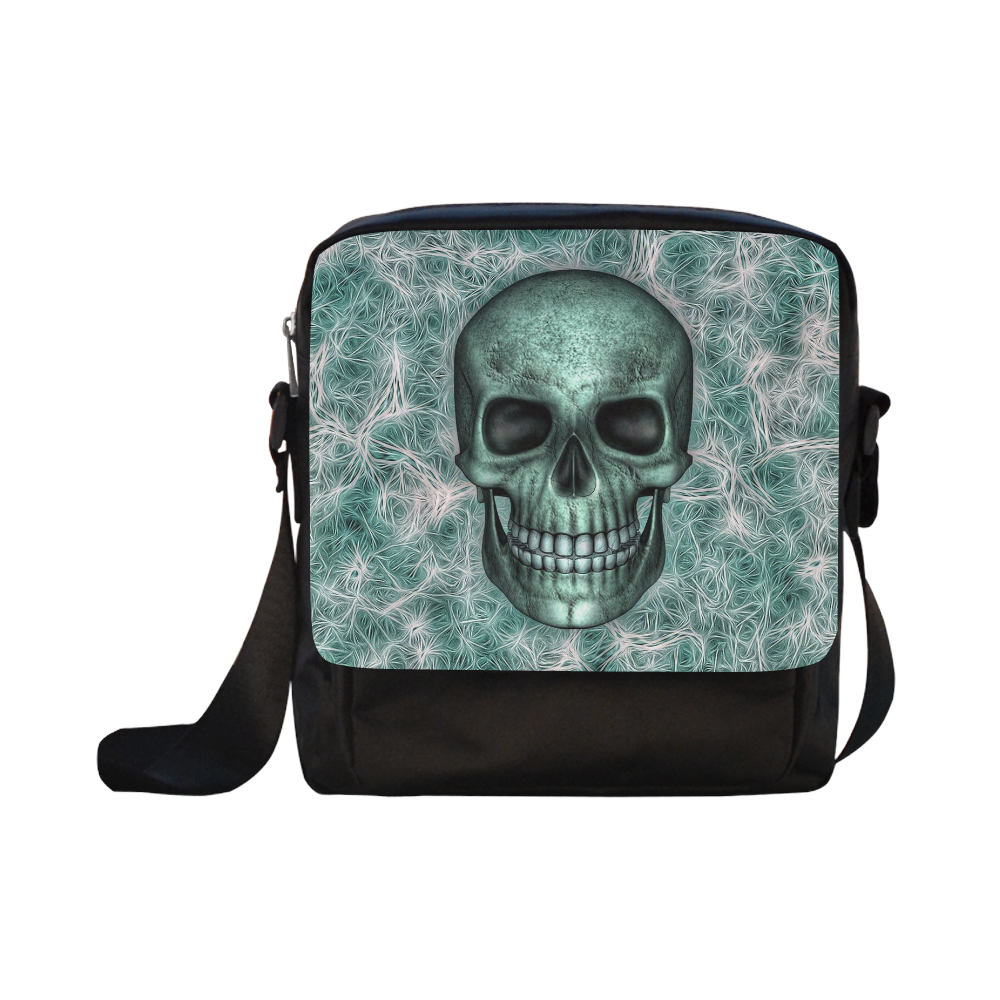 Smiling Skull on Fibers G by JamColors Crossbody Nylon Bags (Model 1633)