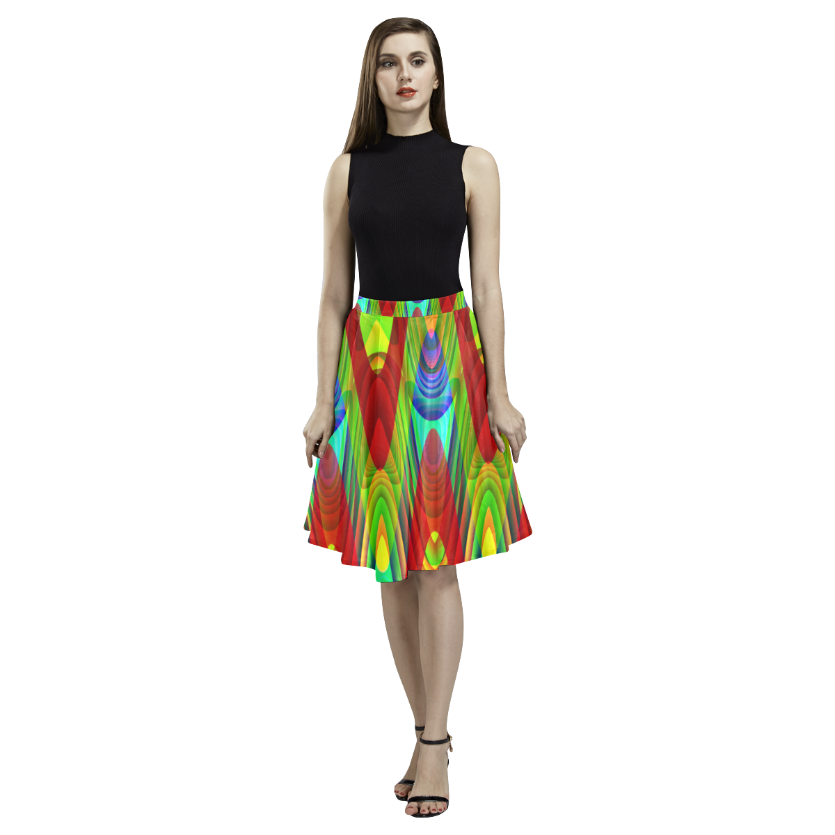 2D Wave #1A - Jera Nour Melete Pleated Midi Skirt (Model D15)