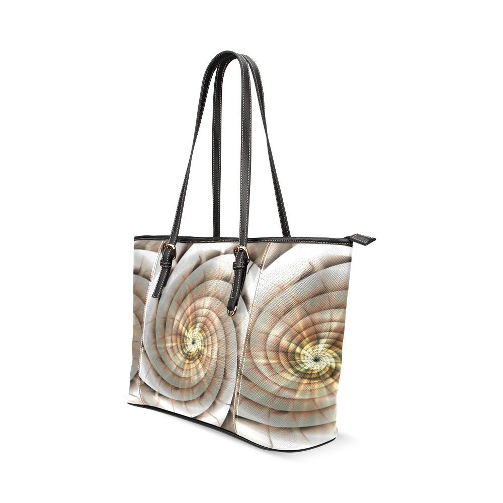 Spiral Eye 3D - Jera Nour Leather Tote Bag/Small (Model 1640)