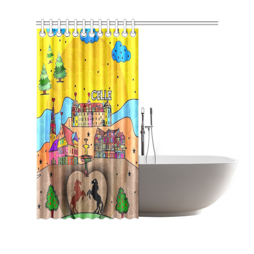 Celle Popart by Nico Bielow Shower Curtain 69"x70"