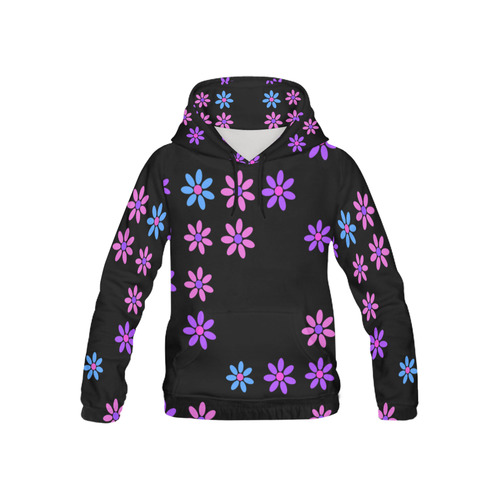 retro flowers All Over Print Hoodie for Kid (USA Size) (Model H13)