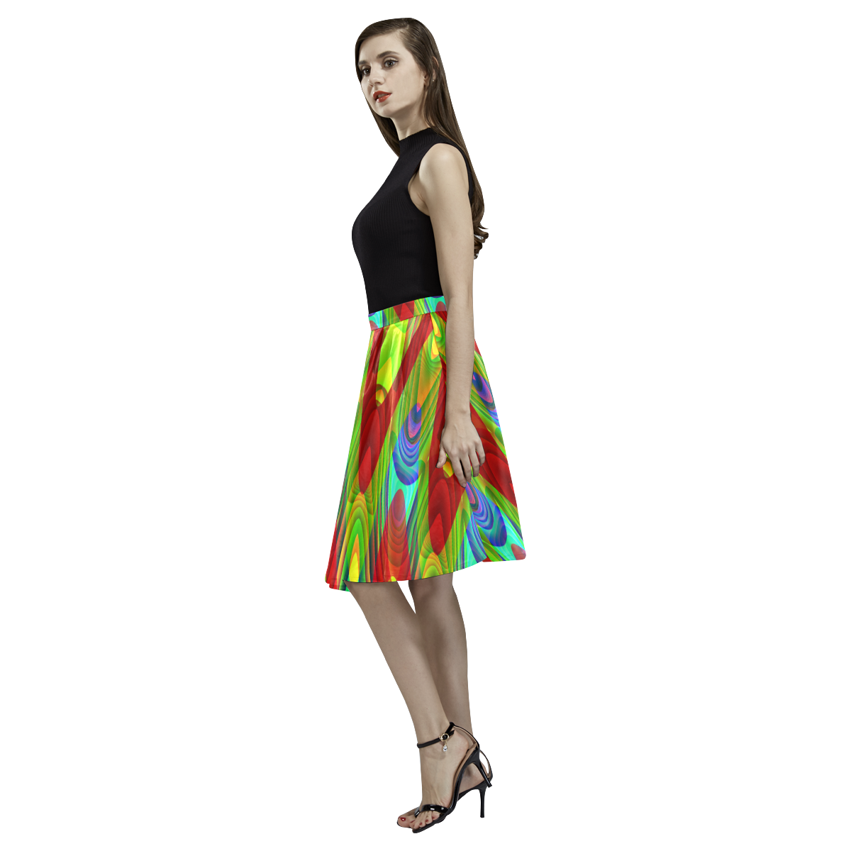 2D Wave #1A - Jera Nour Melete Pleated Midi Skirt (Model D15)