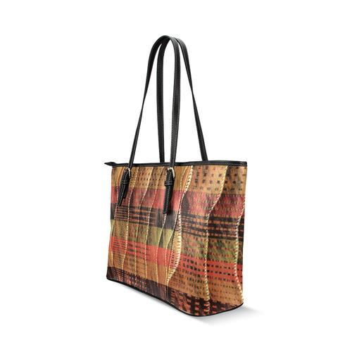 Batik Maharani #6 Vertical - Jera Nour Leather Tote Bag/Small (Model 1640)