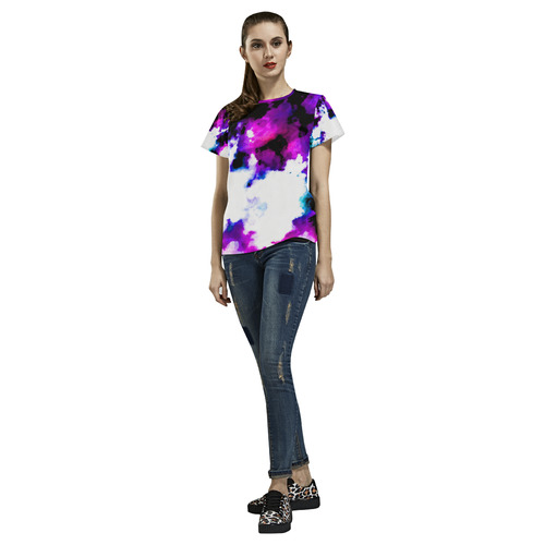 watercolor 22 All Over Print T-Shirt for Women (USA Size) (Model T40)