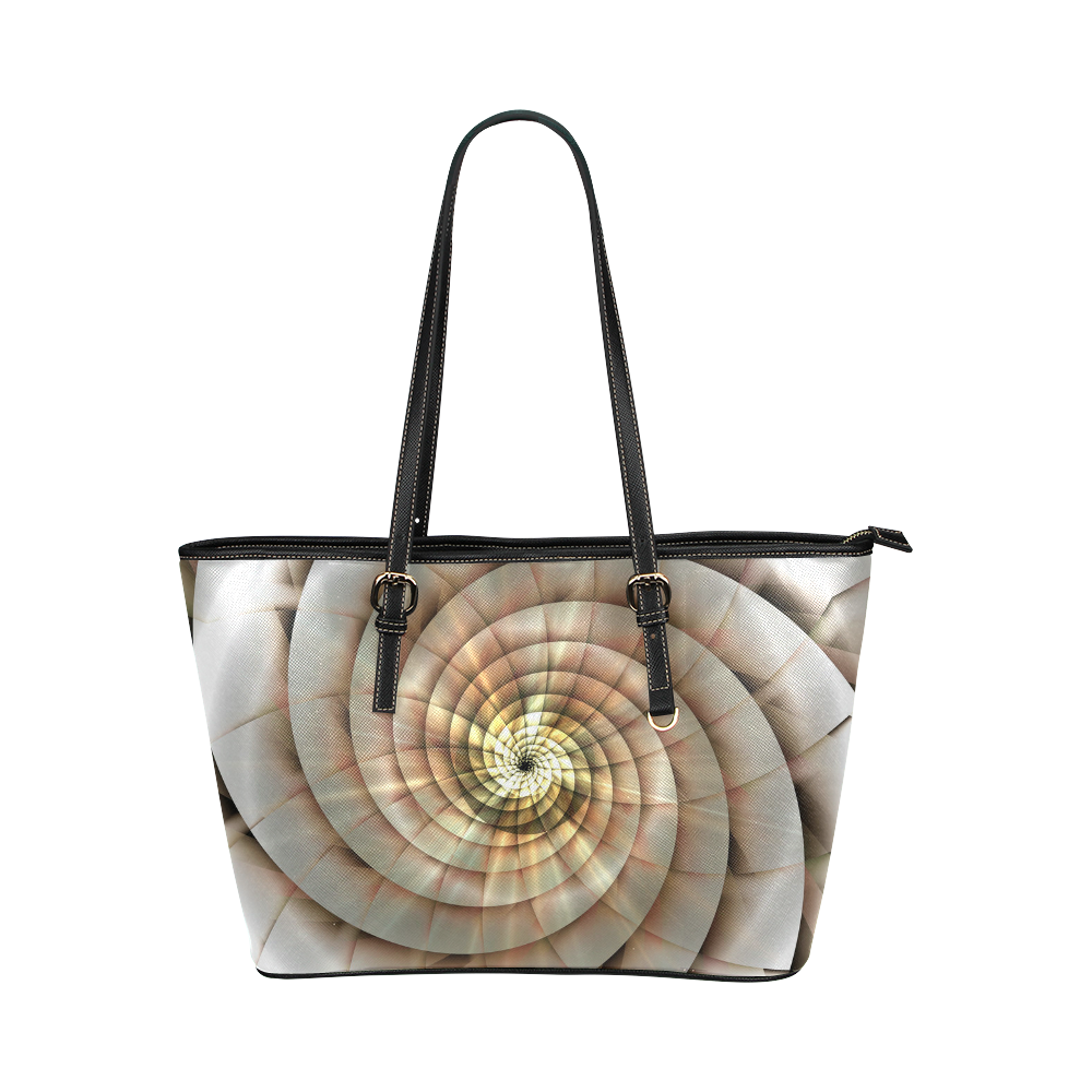 Spiral Eye 3D - Jera Nour Leather Tote Bag/Large (Model 1651)