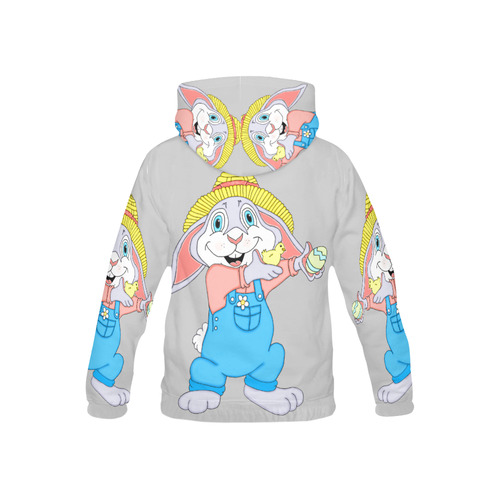 Easter Bunny Boy Light Grey All Over Print Hoodie for Kid (USA Size) (Model H13)