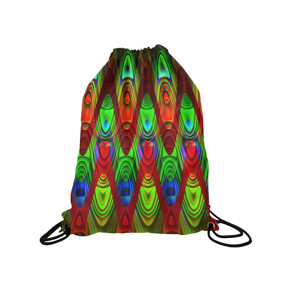 2D Wave #1B - Jera Nour Medium Drawstring Bag Model 1604 (Twin Sides) 13.8"(W) * 18.1"(H)