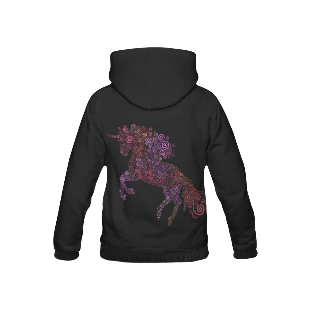 3d Floral Psychedelic Unicorn All Over Print Hoodie for Kid (USA Size) (Model H13)
