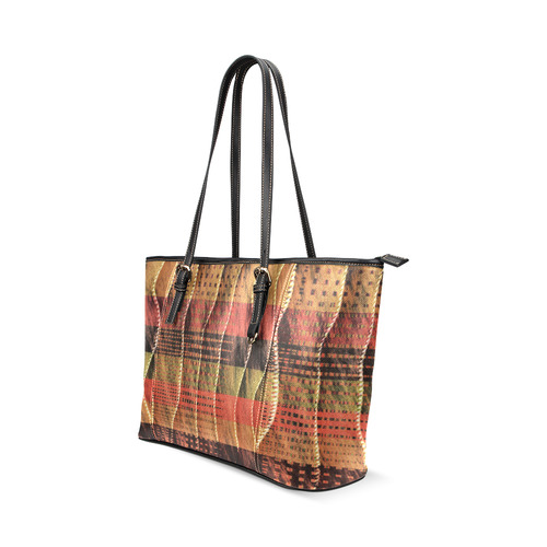Batik Maharani #6 Vertical - Jera Nour Leather Tote Bag/Small (Model 1640)