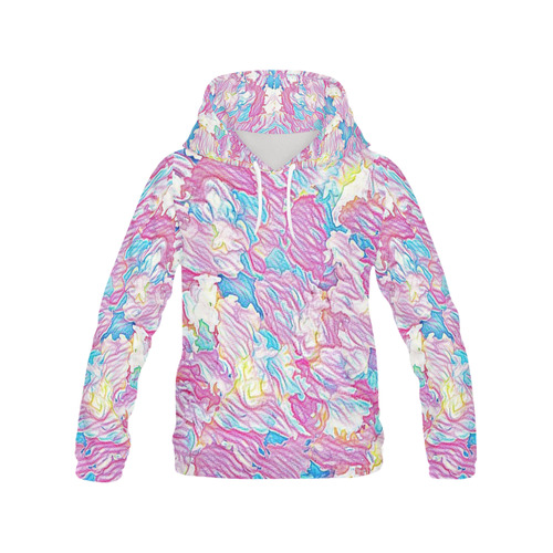 Flower Colors Abtract All Over Print Hoodie for Women (USA Size) (Model H13)