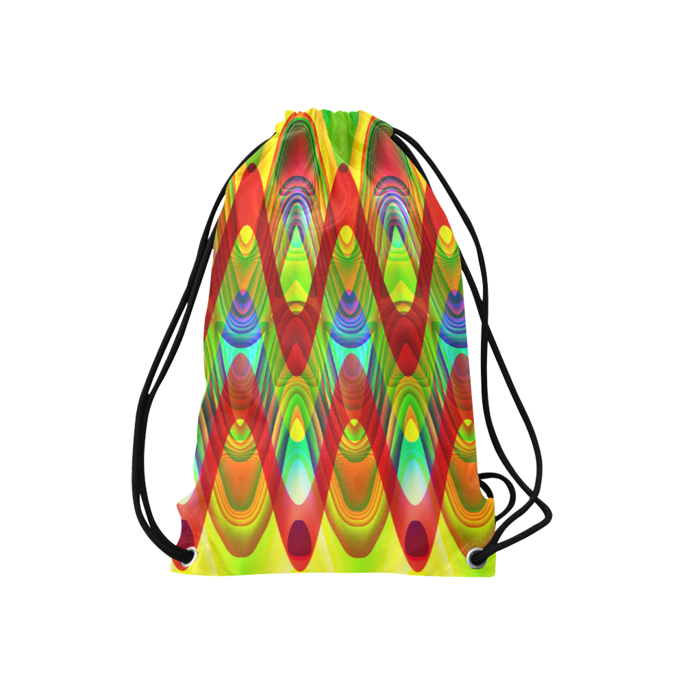 2D Wave #1A - Jera Nour Small Drawstring Bag Model 1604 (Twin Sides) 11"(W) * 17.7"(H)