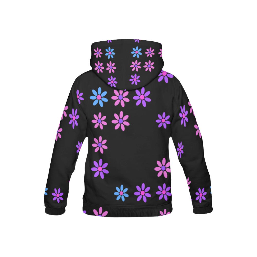 retro flowers All Over Print Hoodie for Kid (USA Size) (Model H13)