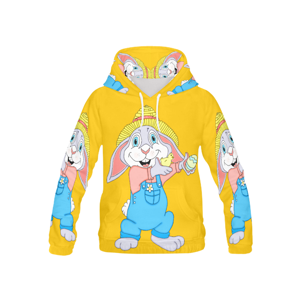 Easter Bunny Boy Yellow All Over Print Hoodie for Kid (USA Size) (Model H13)
