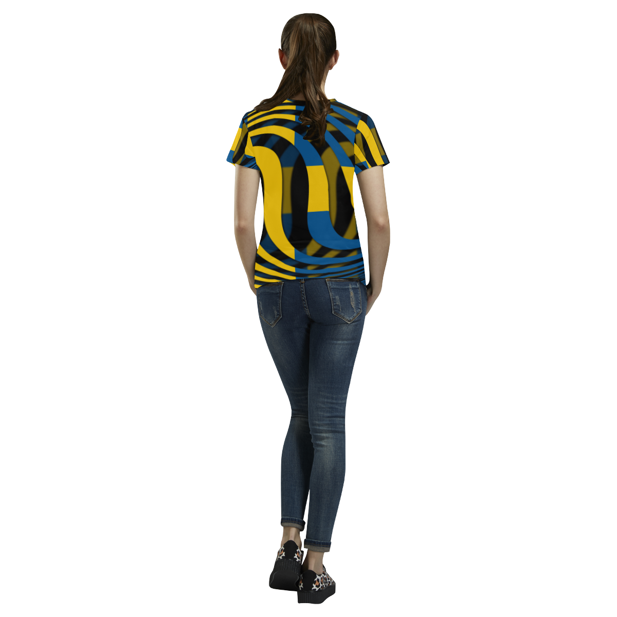 The Flag of Sweden All Over Print T-Shirt for Women (USA Size) (Model T40)