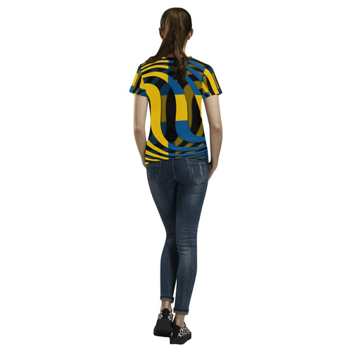 The Flag of Sweden All Over Print T-Shirt for Women (USA Size) (Model T40)
