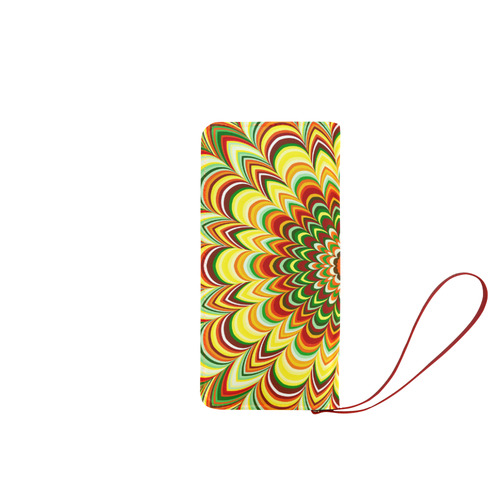 Colorful flower striped mandala Women's Clutch Wallet (Model 1637)