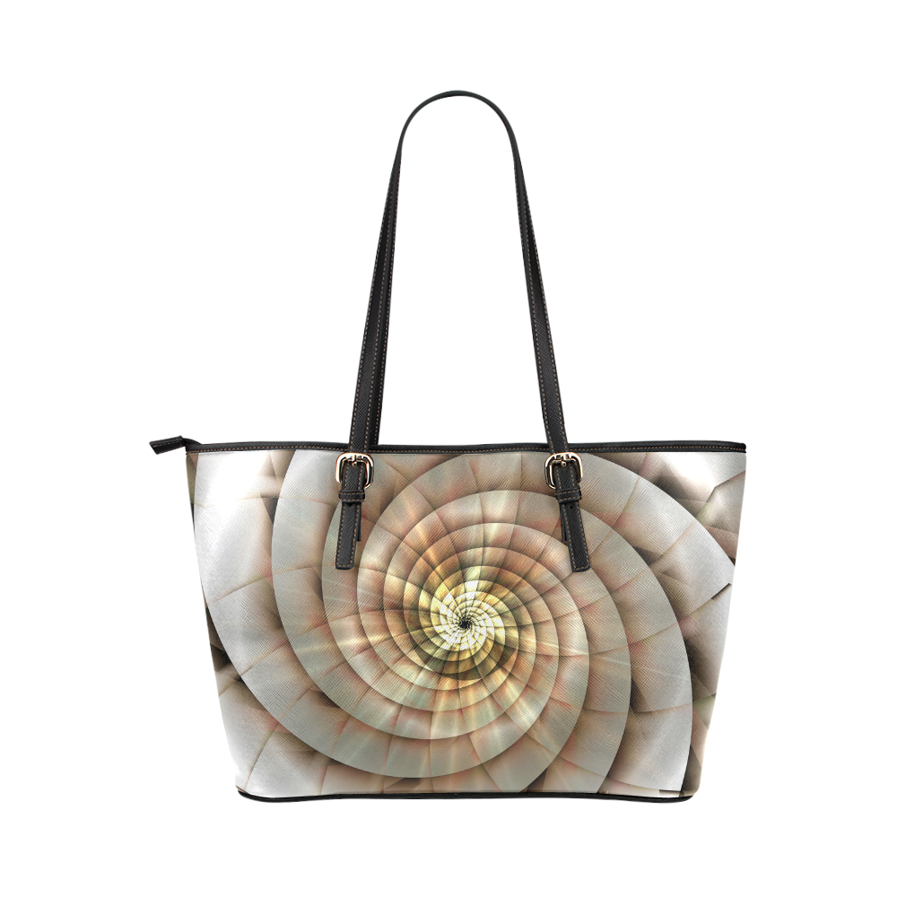 Spiral Eye 3D - Jera Nour Leather Tote Bag/Large (Model 1651)