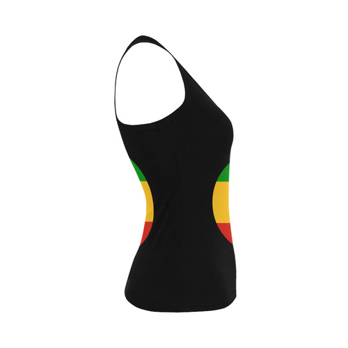 Rastafari Lion Flag green yellow red Women's Shoulder-Free Tank Top (Model T35)