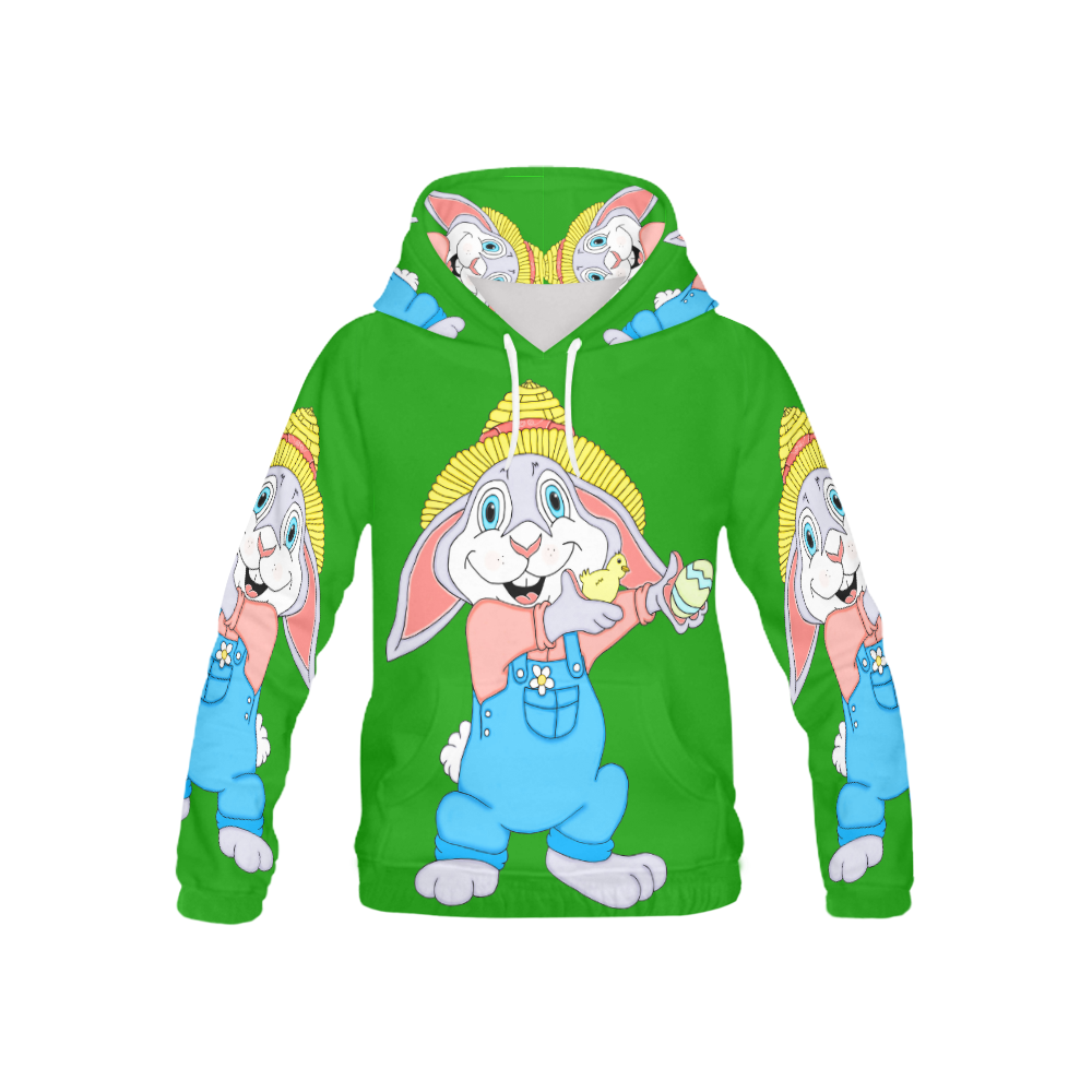 Easter Bunny Boy Green All Over Print Hoodie for Kid (USA Size) (Model H13)