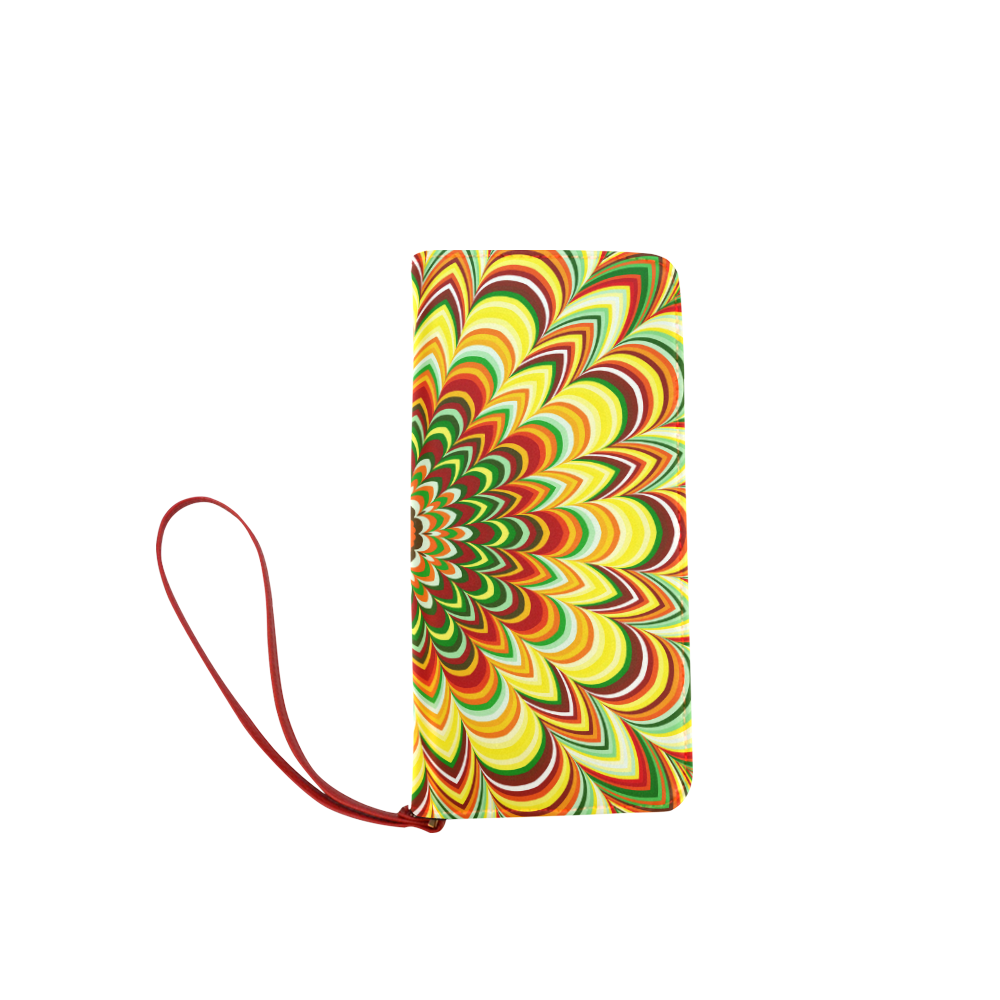 Colorful flower striped mandala Women's Clutch Wallet (Model 1637)