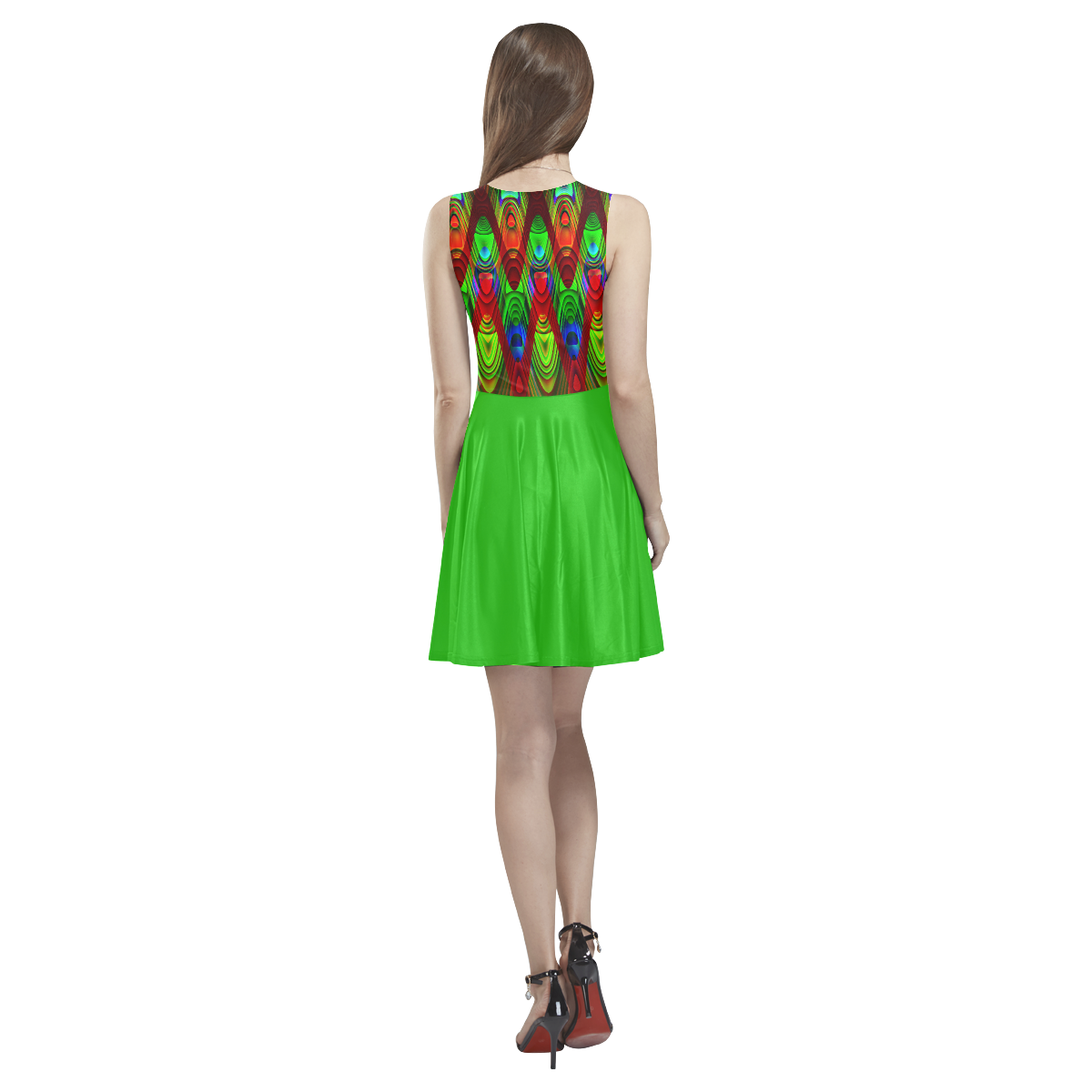 2D Wave #1B - Jera Nour Thea Sleeveless Skater Dress(Model D19)