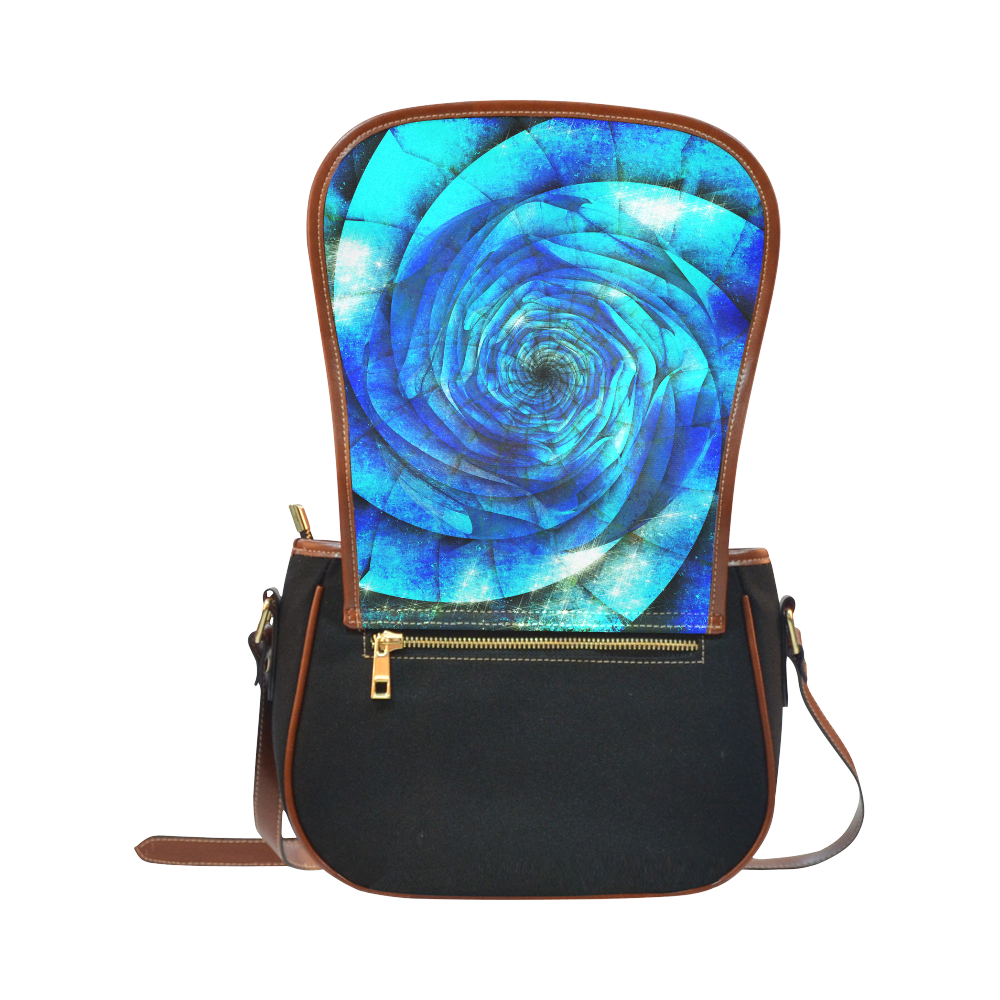 Galaxy Wormhole Spiral 3D - Jera Nour Saddle Bag/Small (Model 1649)(Flap Customization)
