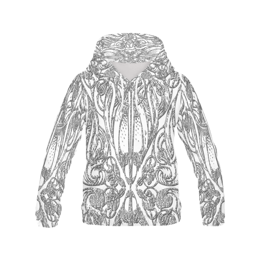 Lace Silver All Over Print Hoodie for Men (USA Size) (Model H13)